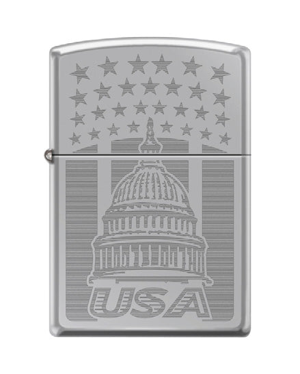 USA Capitol Flag Etch High Polish Chrome | 02395