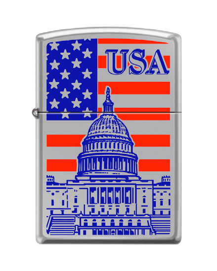 USA Capitol Bldg Flag High Polish Chrome | 02489