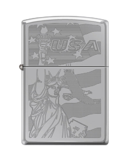 USA Eagle Flag Statue of Liberty Etch High Polish Chrome | 02546