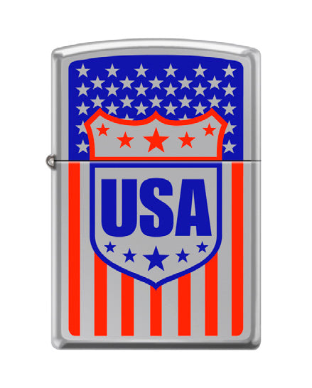 USA Flag Shield High Polish Chrome | 02562
