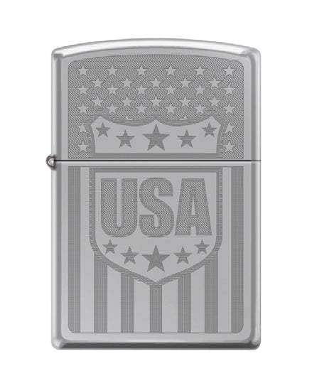 USA Flag Shield High Polish Chrome | 02623