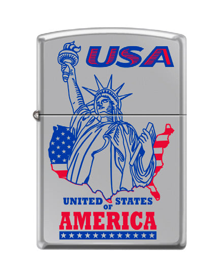 USA Statue of Liberty Map High Polish Chrome | 03222