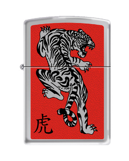 Tiger on Red High Polish Chrome | 06950