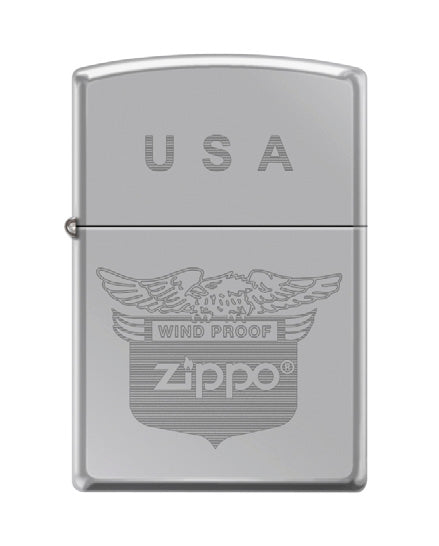 USA Zippo Shield High Polish Chrome | 34171