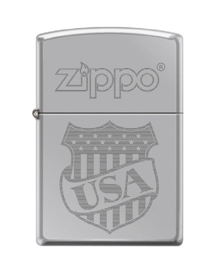 Zippo USA Shield High Polish Chrome | 38879