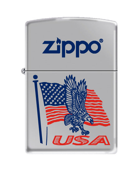 USA Eagle Flag Zippo High Polish Chrome | 72807