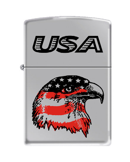 USA Eagle Head Flag High Polish Chrome | 73338