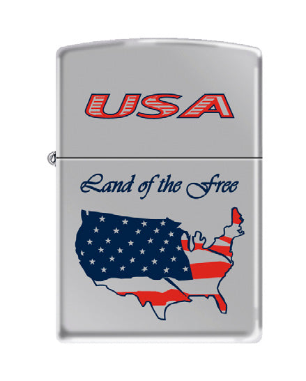 USA Flag Map Free High Polish Chrome | 73636