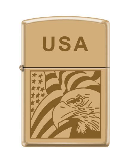 Eage and Flag USA High Polish Brass | 74734