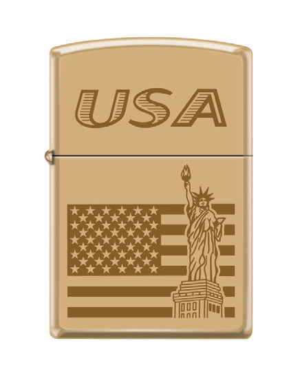 Statue Flag USA High Polish Brass | 74736