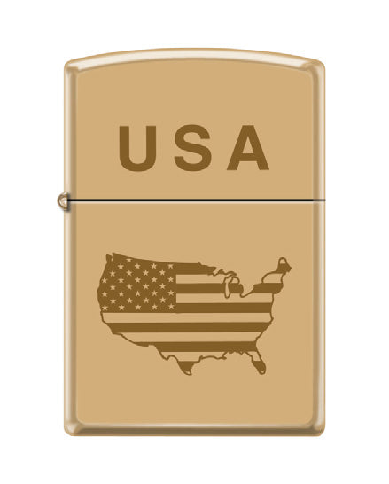 USA Map High Polish Brass | 74741