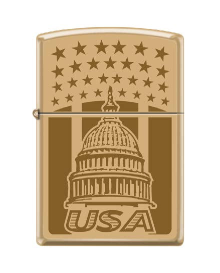 Capitol Building Flag USA High Polish Brass | 74763
