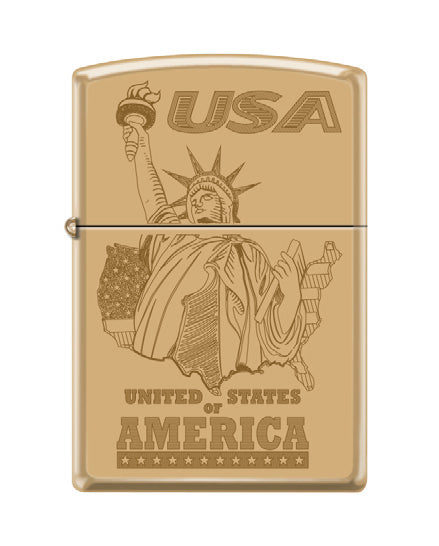 Statue of Liberty Map USA High Polish Brass | 74771