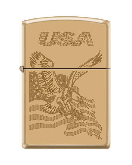US Eagle Flag High Polish Brass | 74777