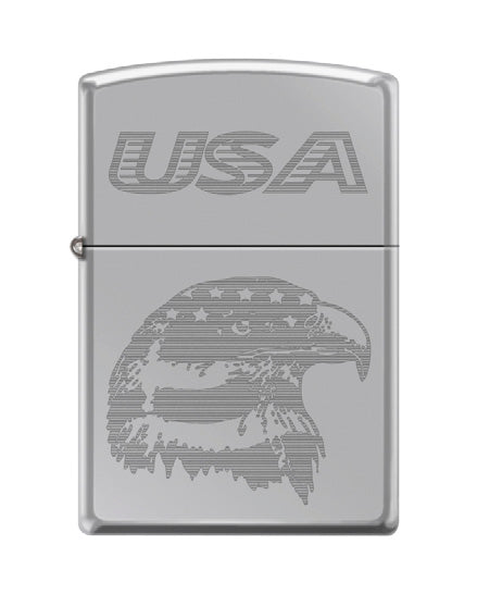 USA Eagle Head Flag High Polish Chrome | 79387