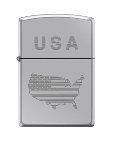 USA Flag Map High Polish Chrome | 79392