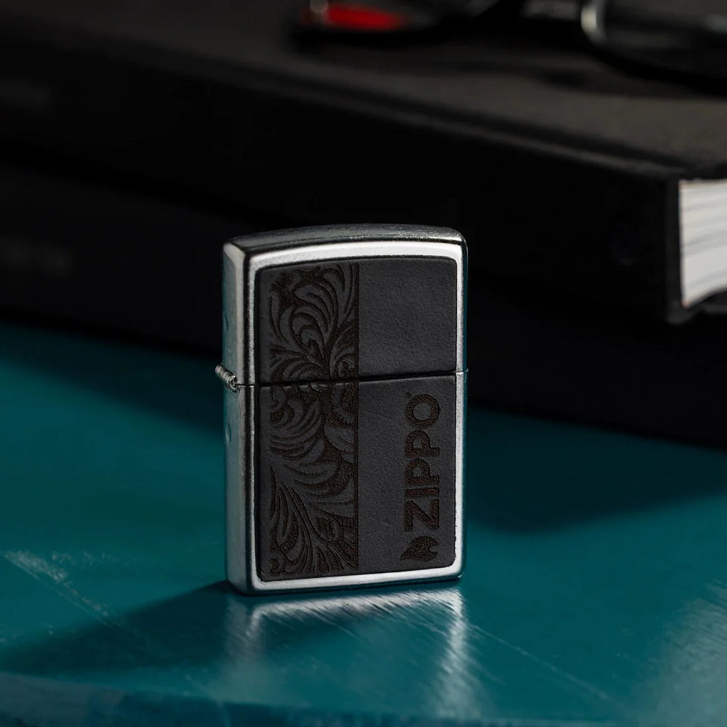 Black Leather Emblem - Zippo Design | SKU:46919