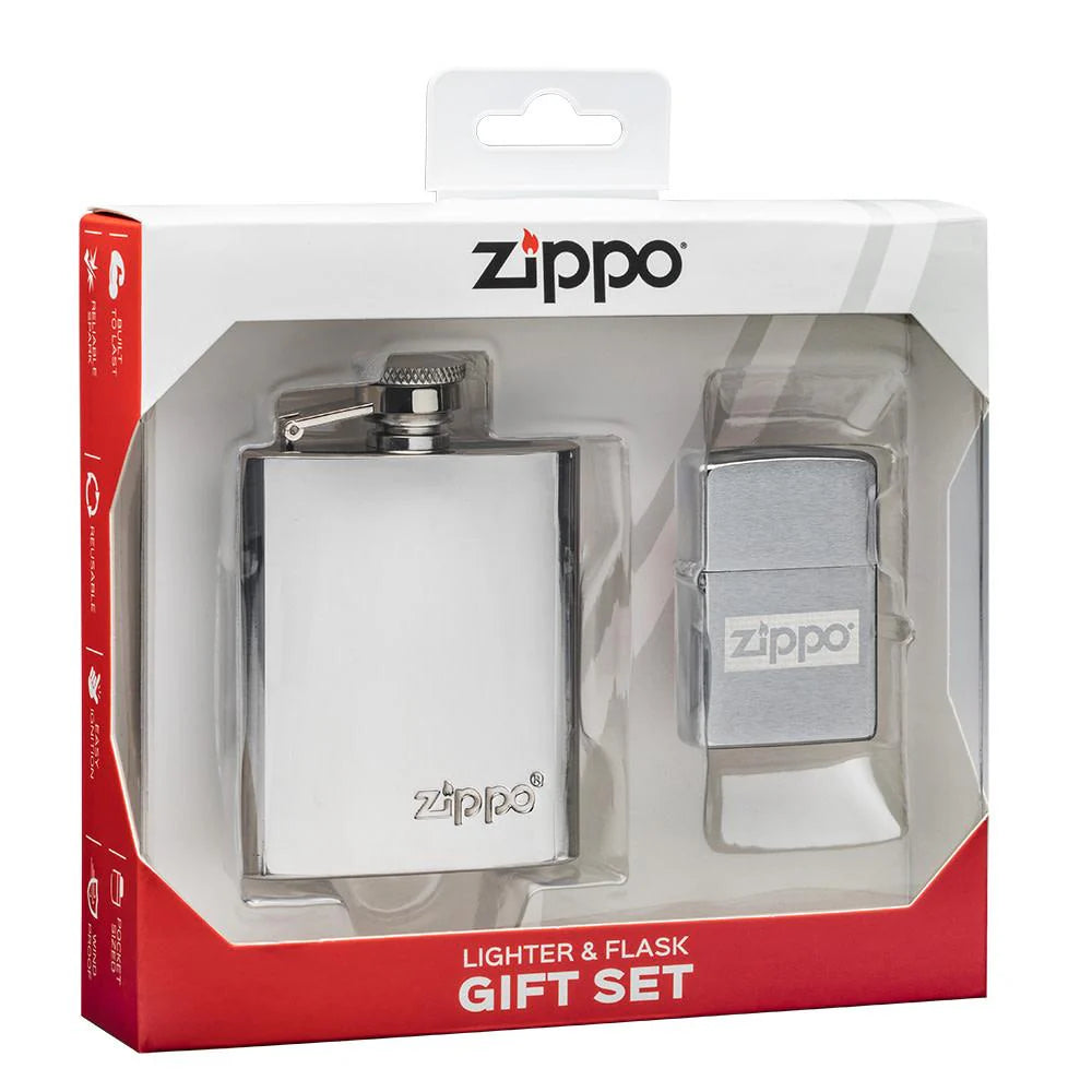 Zippo Flask & Lighter Gift Set | SKU: 49358