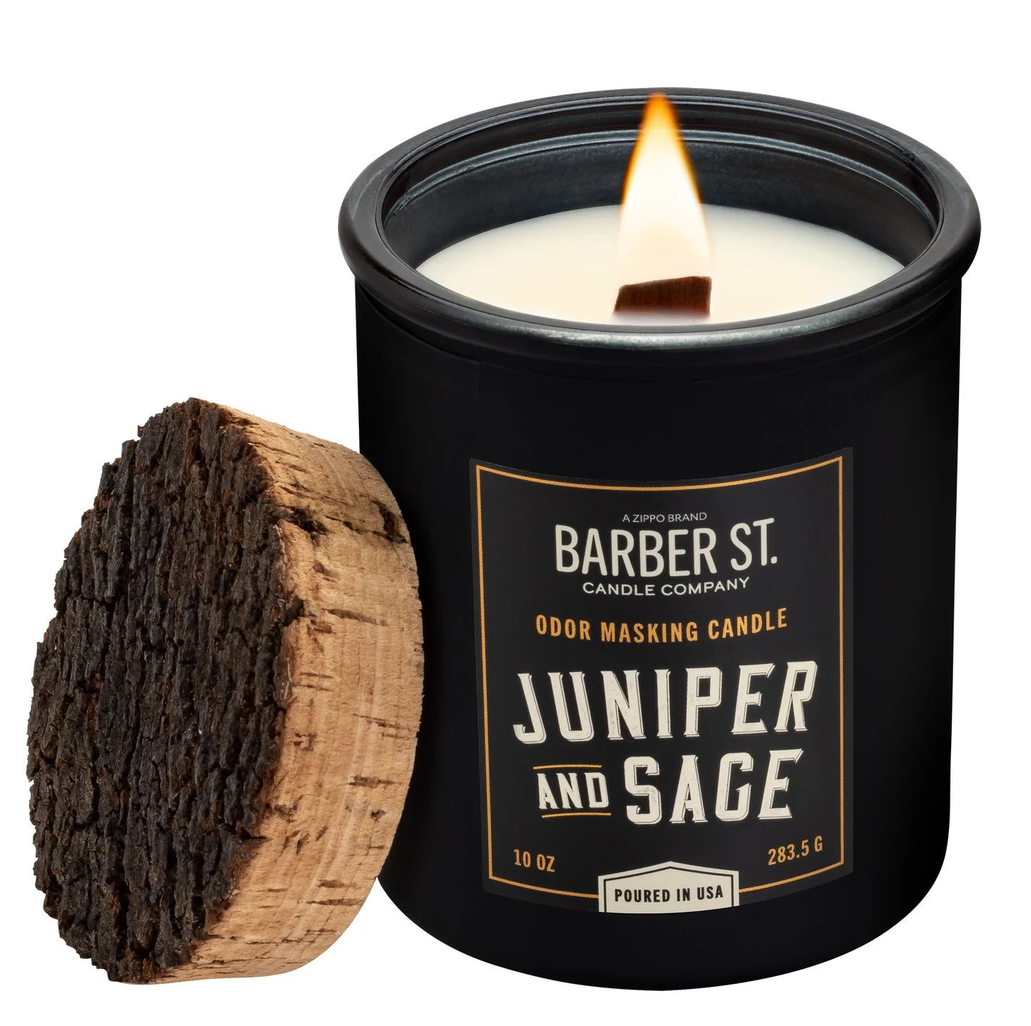 Barber Street Odor Masking Candle - Wooden Wick | SKU: 70026